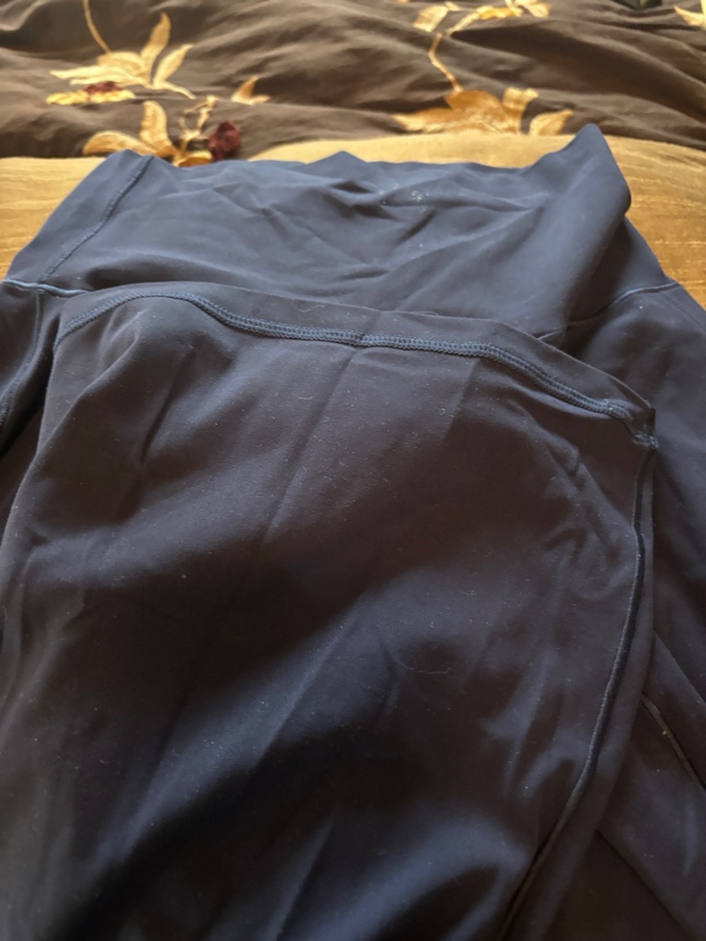 aerie Navy Boot Cut Trousers with Flowing Legs - Picture 5 of 6
